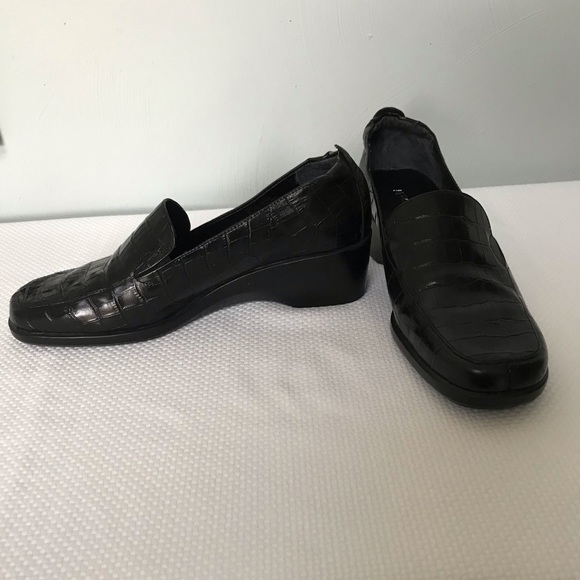 aerosoles loafers black leather